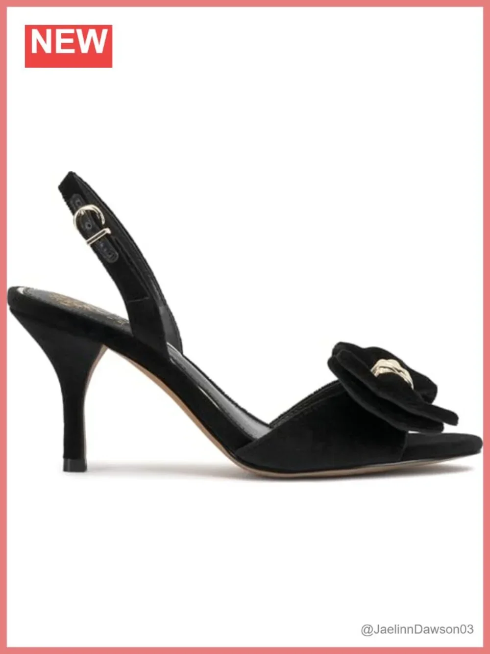 Vince Camuto Paycen Bow Detail Slingback High Heel Sandal Nylon Black Women's